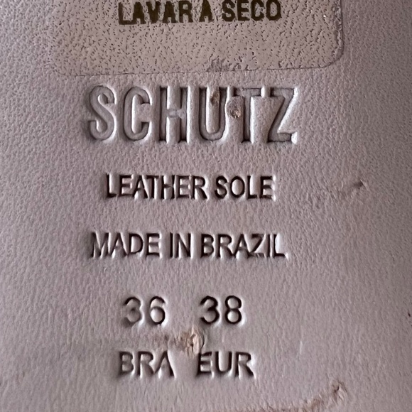 SCHUTZ Croc Embossed Leather Mules In Cream Size 8 - Picture 10 of 10